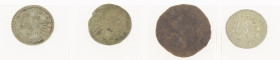 Dutch Provincial in boxes - Small box with 2x Bezemstuiver Zeeland + Utrecht, Duit Zutphen and wapenstuiver Groningen - Total 4 pcs.