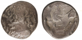 Celts - Eastern - Eastern Europe - AR Tetradrachm (2nd century BC, 9.67 g) - Imitating the types of Philip II of Macedon - Celticized laureate head of...