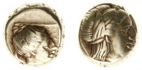 Greece - Lesbos - Mytilene - EL Hekte / 1/6 Stater (c. 377-326 BC, 2.53 g) - Laureate head of Apollo right / Draped head of female right, within linea...