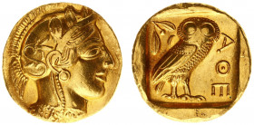 Greece - Miscellaneous - An attractive and solid replica of an Athenian Tetradrachm IN PURE GOLD (24 ct.), after the original types ca. 454-404 BC: He...