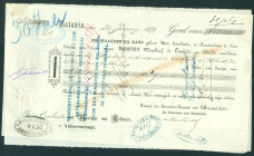 Netherlands Oversea - Nederlands-Indië - Bills of exchange ('wisselbrief') for ƒ 50.000,00 issued in Batavia, January 30, 1879 N° 164, by the Dutch Ea...