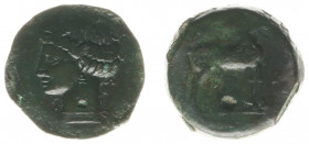 North Africa - The Carthaginians in Sicily and in North Africa - Carthage - AE Shekel, First Punic War (c. 264-241 BC, 7.20 g) - Wreathed head of Tani...