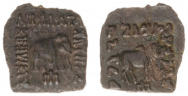The East - The Indo-Greek Kingdom - Apollodotos I (ca. 174-165 BC) - AR Drachm (1.37 g) - Elephant / bull type - Ex Mir Zakah II - VF. Typical for the...