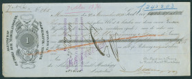 Netherlands Oversea - Nederlands-Indië - Bill of exchange ('wisselbrief') for ƒ 485,57 issued in Macassar, November 7, 1873 by the Factory Agent of th...
