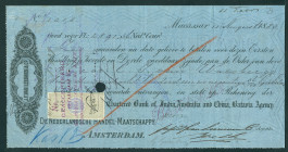 Netherlands Oversea - Nederlands-Indië - Bill of exchange ('wisselbrief') for ƒ 2.891,36 issued in Macassar, August 11 1883 by the Batavia Agency of t...