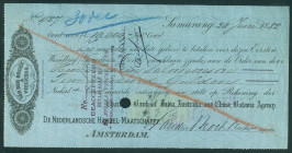 Netherlands Oversea - Nederlands-Indië - Bill of exchange ('wisselbrief') for ƒ 10.000,00 issued in Samarang, June 30 1882 by the Batavia Agency of th...