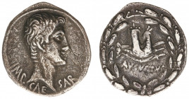 Augustus (27 BC - 14 AD) - Ionia / Ephesus - AR Cistophorus (25-20 BC, 10.28 g) – IMP CAESAR, bare head right / AVGVSTVS, Capricorn to right, head rev...