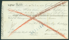 Netherlands Oversea - Nederlands-Indië - Interesting bill of exchange ('wisselbrief') for ƒ 501,28 issued in Delft, November 21 1872 by the Oost en We...