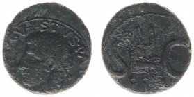 Augustus (27 BC - 14 AD) - AE As (Rome AD 15-16, 10.28 g) - issued under Tiberius, DIVVS AVGV(star)STVS PATER, radiate head of Augustus to left, thund...