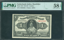 Netherlands Oversea - Nederlands-Indië - 1 Gulden 19 februari 1920 Treasury note Queen Wilhelmina (PLNI19.1b / P. 100 / Mev. 160b / H-118a / ON 216a) ...