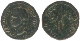 Agrippa (27-12 BC) - AE As under Domitian (Rome AD 81-82, 10.61 g) – M AGRIPPA L F COS III, bust Agrippa left, wearing rostral crown / IMP D AVG REST,...