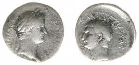 Tiberius (14-37) - With Drusus Minor - AR Denarius (Caesarea AD 33-34, 3.29 g) - Laureate head of Tiberius to right / DRVSVS CAES TI AVG F COS TI TR P...