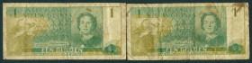 Netherlands Oversea - Nederlands Nieuw Guinea - 1 Gulden 8.12.1954 Juliana (P. 11a / Mev. 307 / PLNG2.1a) - stains - F / Total 2 pcs.