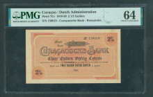 Netherlands Oversea - Curaçao - 2½ Gulden 1920 (P. 7Cr) - unsigned remainder with s/n - PMG Choice UNC 64