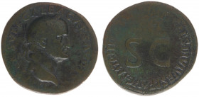 Galba (68-69) - AE Sestertius restoration coinage (Rome AD 80, 24.47 g) - IMP SER SVLP GALBA CAES AVG TR P, laureate bust right / IMP T CAES DIVI VESP...