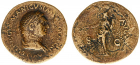 Vitellius (69) - AE Sestertius (Rome late april-december AD 69, 23.34 g) - A VITELLIVS GERMANICVS IMP AVG P M TR P Laureate and draped bust right / PA...