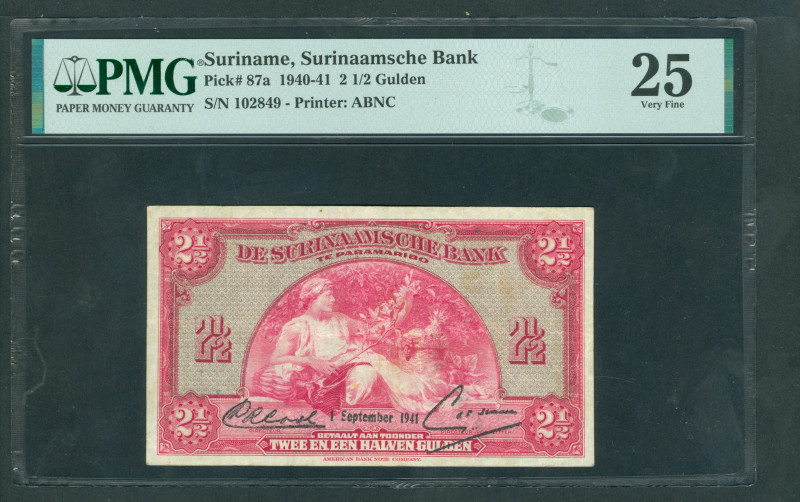 Netherlands Oversea - Suriname - 2½ Gulden 1.9.1941 (P. 87a / PLS13.1a3 / Van El...