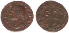 Vespasianus (69-79) - Commagene / Samosata - AE As (5.48 g) – IMP CAESAR VESP AVG, laureate bust left / S C in laurel-wreath (RIC 796, BMCRE 894) – VF...