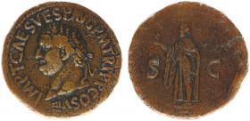 Titus (69-81) - AE Sestertius (Rome AD 80-81, 27.13 g) - IMP T CAES VESP AVG P M TR P P P COS VIII, laureate bust left / Spes advancing left, holding ...