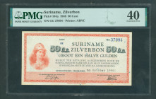 Netherlands Oversea - Suriname - 50 Cent 30.10.1940 (P. 104a / PLS12.1a6) - PMG Extremely Fine 40