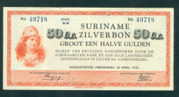 Netherlands Oversea - Suriname - 50 Cent 30.4.1942 (P. 104c / PLS12.1b) - VF+
