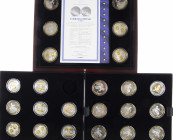 Collection 'De Officiële Europa-Euro's' with silver Euro's - mintage 25.000 sets, in wooden cassette, issued by HNM