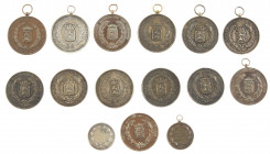 Seven silver and two bronze prize medals 'Friesche Maatschappij van Landbouw' 1896-1906, four idem silver 'Vereeniging Friesch Rundvee Stamboek' 1896-...