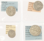 Arabian Empires - Lot with 4 coins Afsharid: Nadir Shah AR Rupi nd. type D1, Mashhad-i Muqaddas (KM385.7; A2744.1); AR rupi AH1159, type D1, Isfahan (...