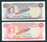 Bahamas - ½ + 1 Dollar L. 1968 SPECIMEN (P. 26s, 28s) - UNC / Total 2 pcs.