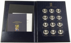 Collection 'Het Huis van Oranje-Nassau' by Franklin Mint - Map with 12 sterling silver medals with documentation