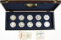 Australië - Set 'The Sydney 2000 Olympic Coin Collection' 16x silver 5 Dollars 2000 - Proof in orig. box with COA's, issued Perth & Royal Australian M...
