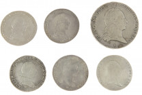 Austria - Lot with 5x ¼ Kronentaler: 1790-A & 1793-A, 1789-B and 2x 1788-H, also Kronentaler 1797-B