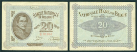 Belgium - Comptes Courants Issue - 5 Francs 27.8.1914 Leopold I (P. 83) - 5 mm. tear lower margin - VF