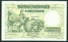 Belgium - 50 Francs = 10 Belgas 15.1.1931 Green - Woman with sheaf + horses (P. 101) - a.UNC