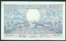 Belgium - 10.000 Francs = 2000 Belgas 10.3.1938 Ceres, lion + Neptune (P. 105) - sign. Sontag-Janssen - VF/XF