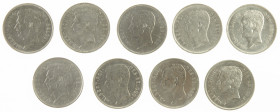 Belgium - Lot with 9x 20 Francs (4 Belga) 1931-1932, French and Dutch, positions A & B (KM101-102)