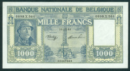 Belgium - 1000 Francs 26.12.1944 King Albert with steel helmet (P. 128b) - a.UNC