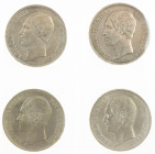 Belgium - Small lot Belgium with 5 Francs 1849, 1850, 1851 & 1852 - 4 pieces total