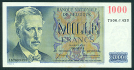 Belgium - 1000 Francs 26.02.1958 King Albert (P. 131) - stains lower margin - XF+