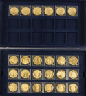 Collection 'Onze Oranjes' with 42 gilt-bronze medals in 2 cassettes, issued by KNM