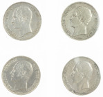 Belgium - Small lot Belgium with 5 Francs 1853, 1858 & 1865 (2) - 4 pieces total