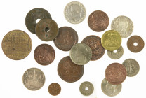 Belgium - Lot with various coins of Belgium incl. silver, also some Belgian Congo and world coins and tokens