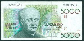 Belgium - 5000 Francs ND (1982-1984) Guido Gezelle (P. 145) - a.XF