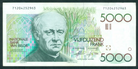 Belgium - 5000 Francs ND (1982-1984) Guido Gezelle (P. 145) - XF+