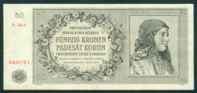 Bohemia and Moravia - 50 Korun 25.9.1944 woman at right (P. 10a) - XF+