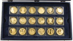 Cassette 'Onze Oranjes' containing 36 large format gilt medals and documentation