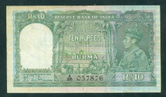 Burma - 10 Rupees ND. (1938) George VI (P. 5) - F/VF