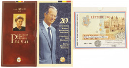 Belgium - Box with Belgium 250 Francs 1996 and 1997 (KM 202, 207) - Proof, in original packaes - aldo Luxemburg Mint Set 1992 (KM MS3)