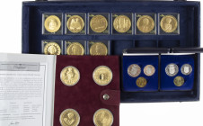 Collection 'Onze Oranjes' with 9 bronze-plated tokens with certificate in luxury box
