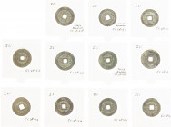 China - Lot with 11 most different varieties of Sinkiang cast AE 1 wen, Dao Guang tong bao / boo i (Ili) 1821-50 (C.28.3, C.28.3-1 (3), C.28.3-2 (3), ...